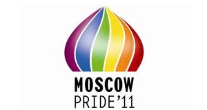 Moscow Pride 2011 Logo: Features a cupola like the one on Moscow's famous St. Basil's Cathedral, except in rainbow colors